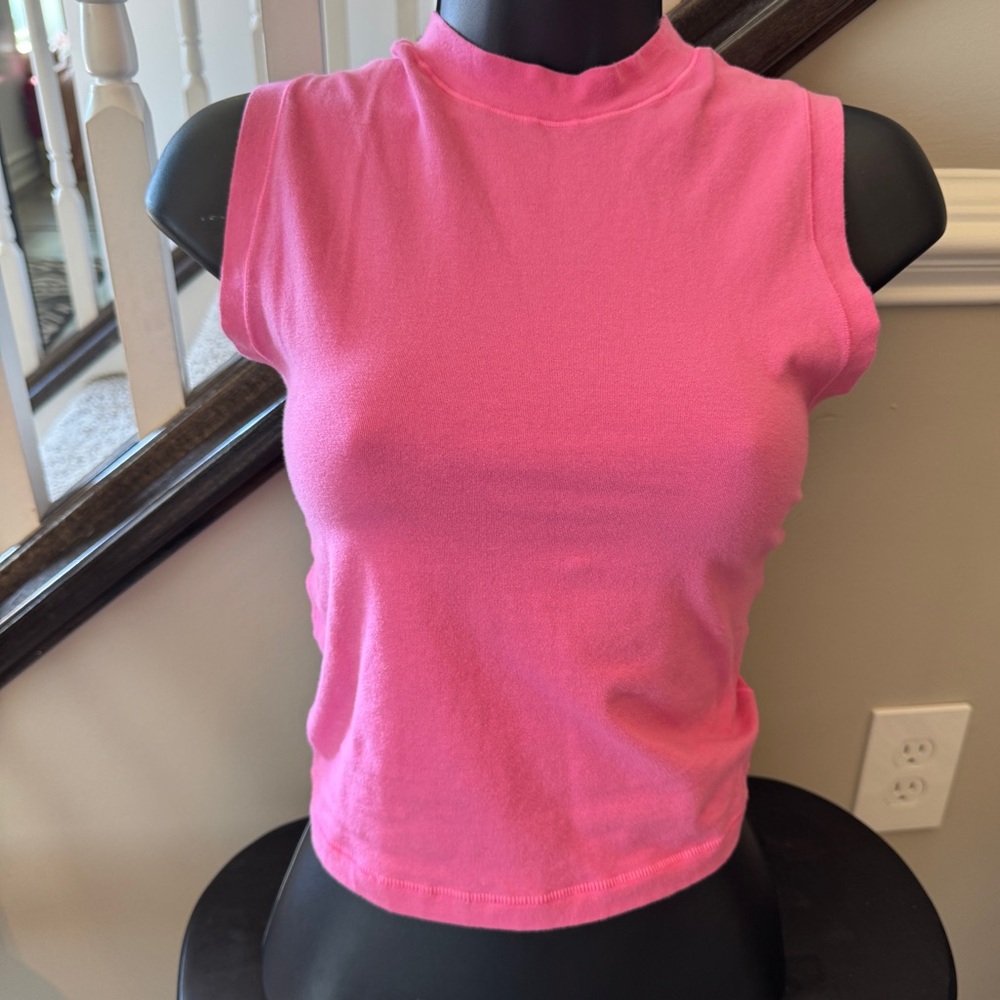 Skims mock neck tank bubblegum pink size L - Picture 1 of 9